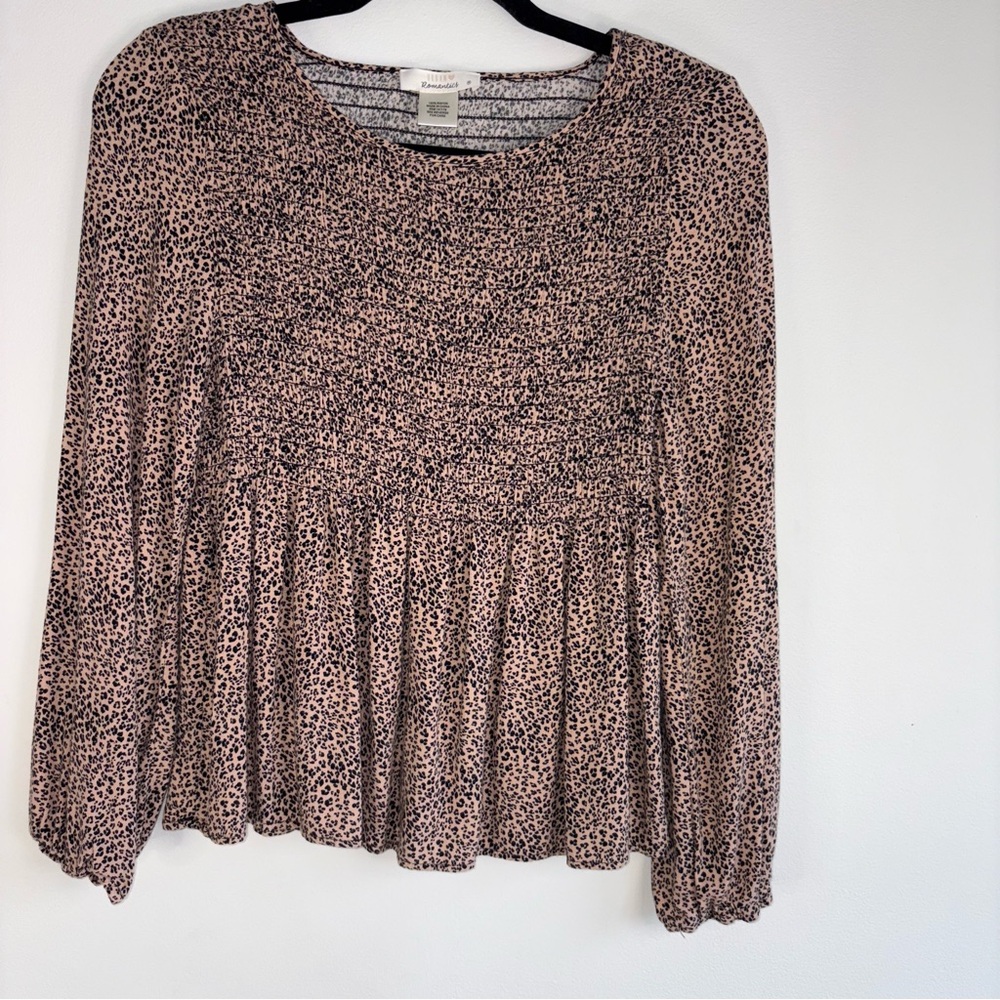 Girls Leopard Print URBAN Romantics Brown and Black Patterned Blouse
